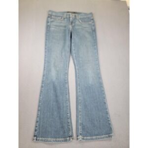 Calvin Klein Jeans Womens 6 L32 Blue Flare Mid Rise Stretch Denim Y2K